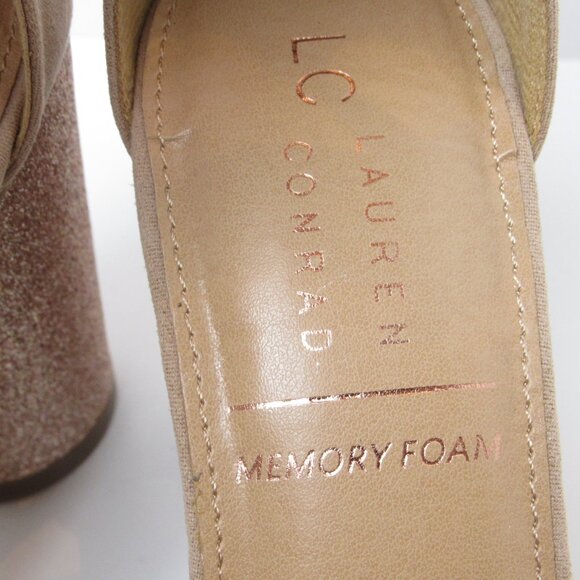 Lauren Conrad LC Gold Hydrangea High Heels Women's Size 8.5 - Picture 9 of 11